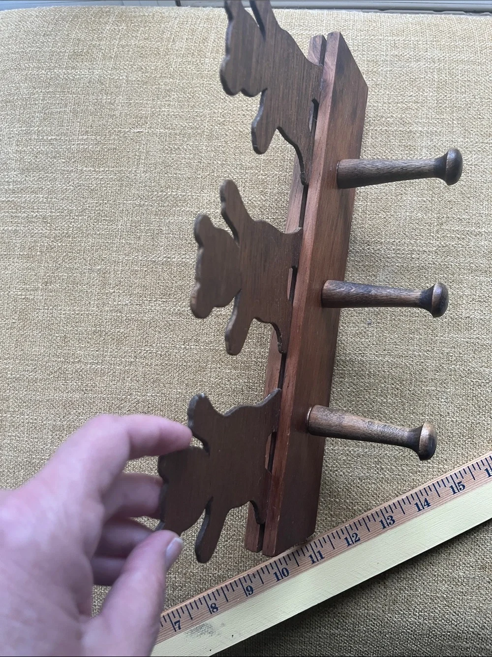 Wooden Peg Hooks with Teddy Bears